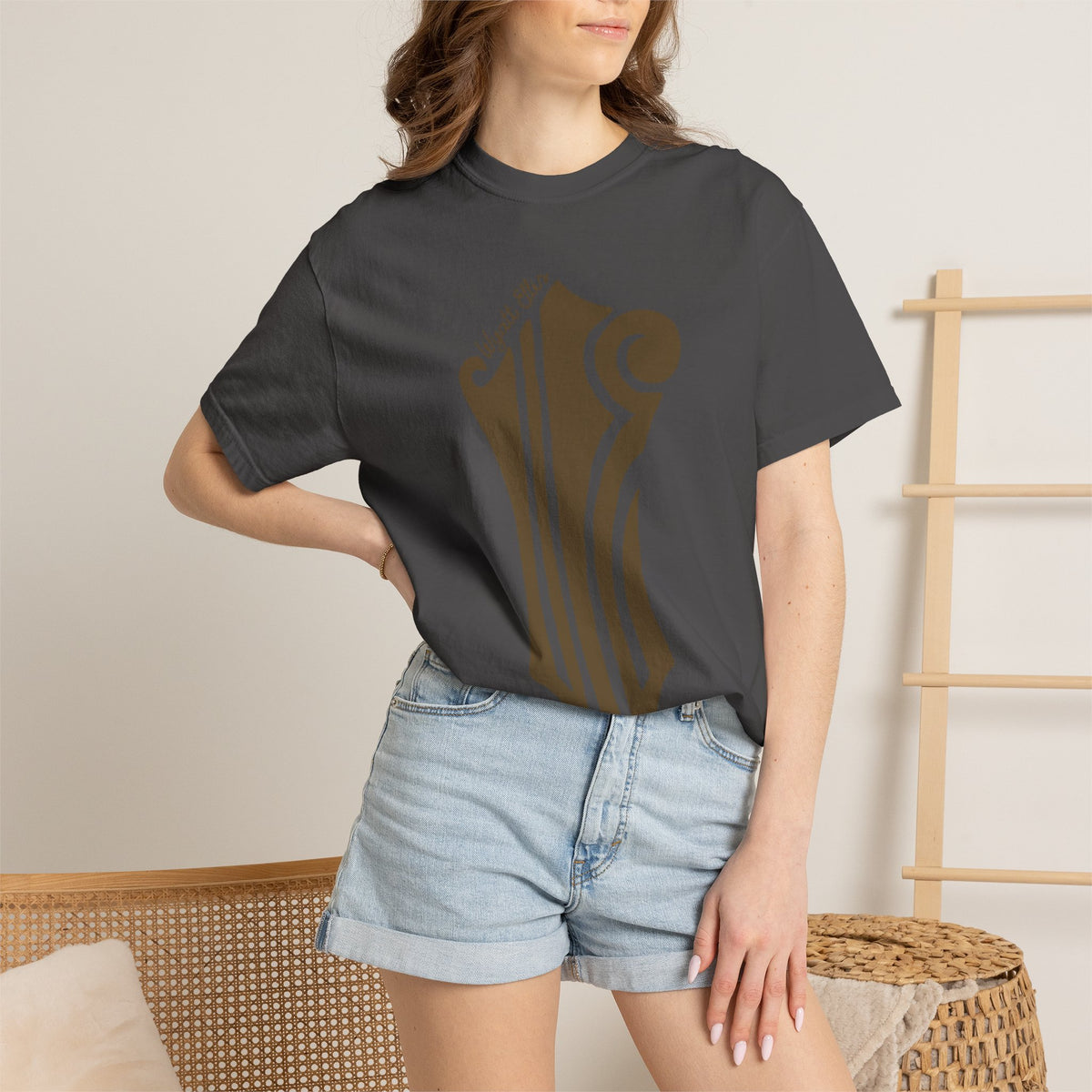 WE Headstock Logo Brown Unisex Jersey Short Sleeve Tee