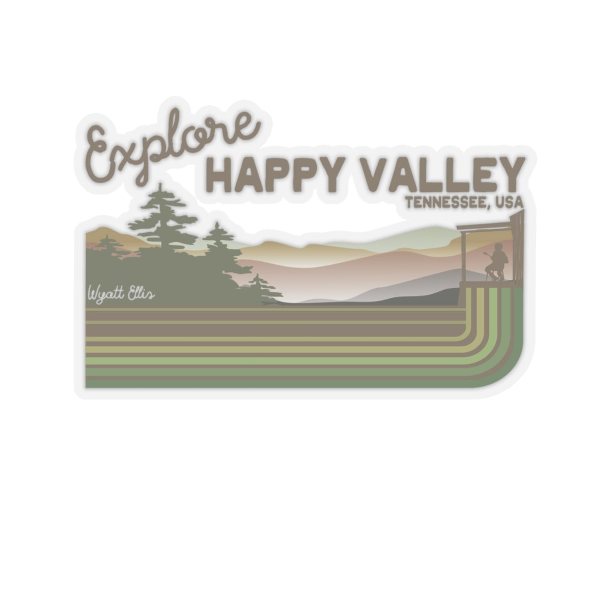 Explore Happy Vinyl Sticker
