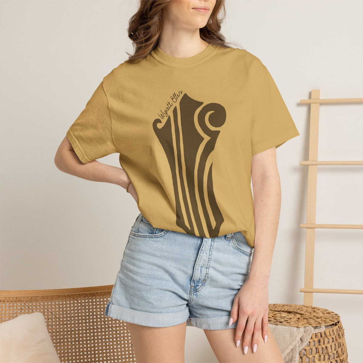 WE Headstock Logo Brown Unisex Jersey Short Sleeve Tee
