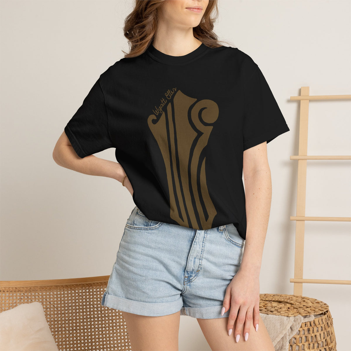 WE Headstock Logo Brown Unisex Jersey Short Sleeve Tee