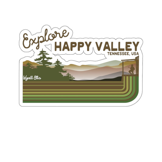 Explore Happy Vinyl Sticker
